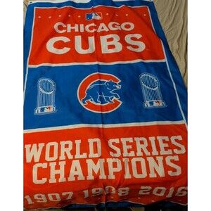 Baseball Memorabilia Hanging Banner Chicago Cubs World Series 60x 35x Quality